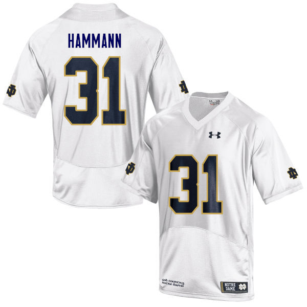 Men #35 Grant Hammann Notre Dame Fighting Irish College Football Jerseys-White
